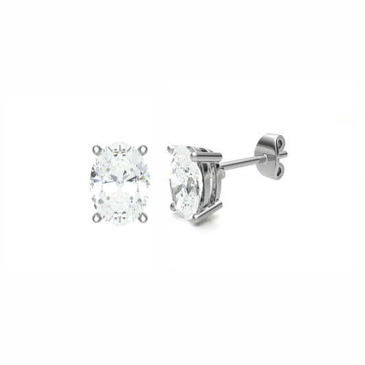 Oval Cut 4 Claw Diamond Studs
