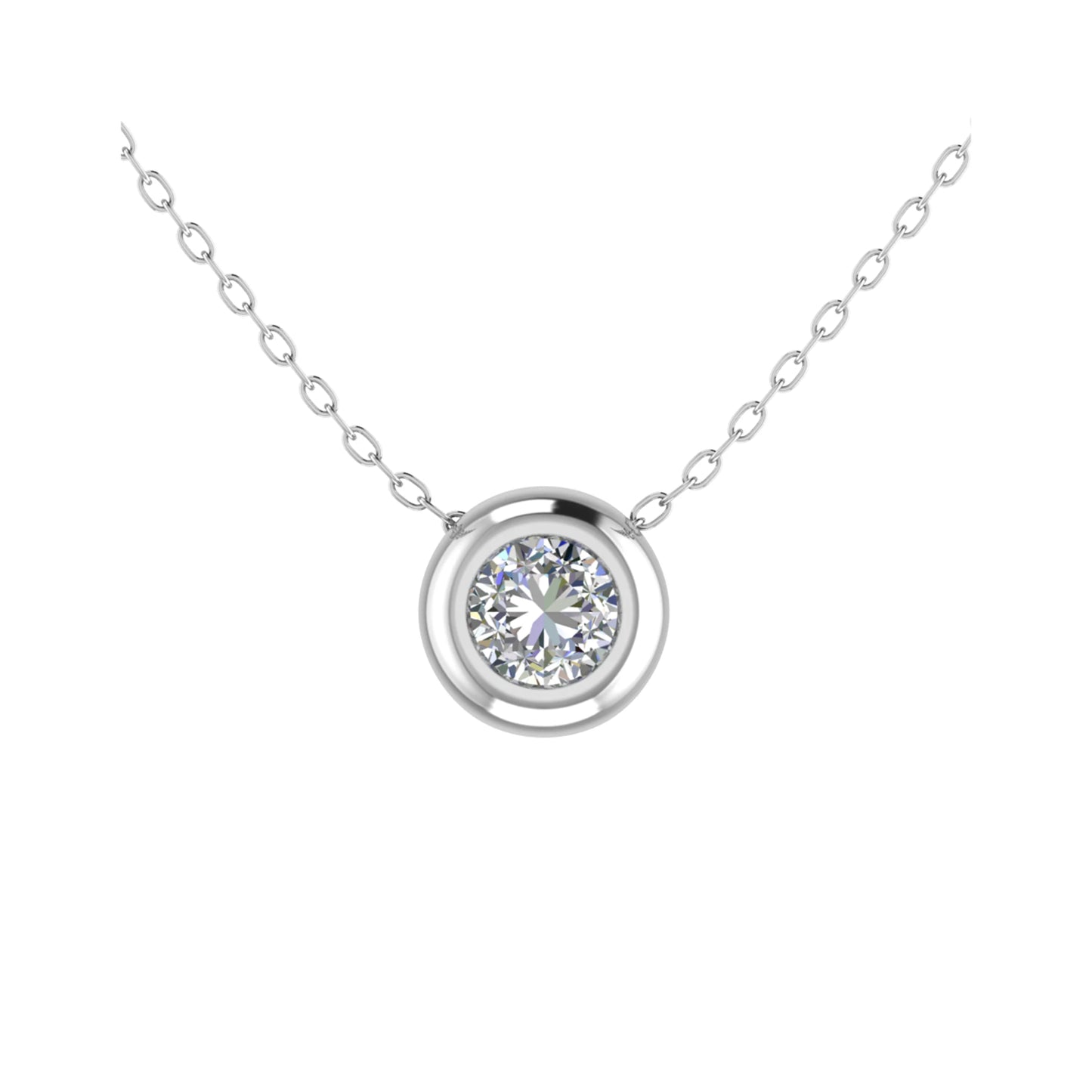 Round Diamond Rubover Pendant