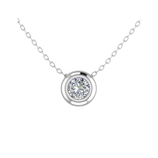 Round Diamond Rubover Pendant