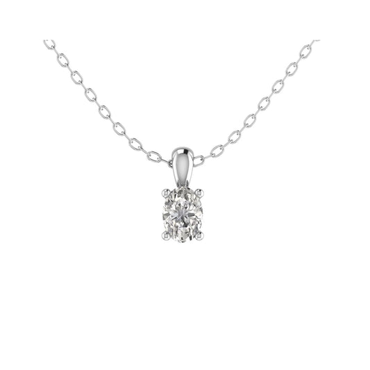 18KW Plain Pendant 8X6MM