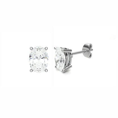 Oval Cut 4 Claw Diamond Studs