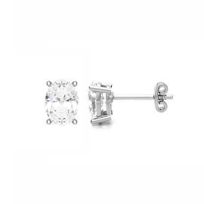 Oval Cut 4 Claw Diamond Studs