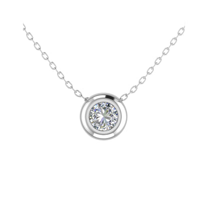 Round Diamond Rubover Pendant