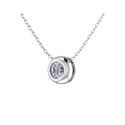 Round Diamond Rubover Pendant